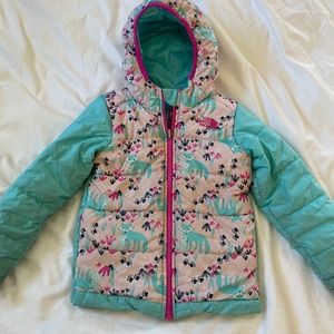 Girls Reversible North Face Down Jacket